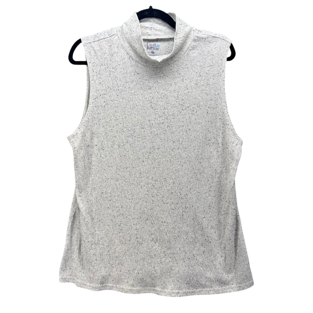Croft And Barrow Mock Neck Top Gray XXL